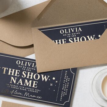 Custom Concert Ticket Or Show Gold Foil Voucher, 7 of 9