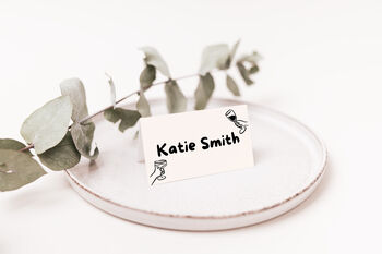 Personalised Hand Drawn Wine Glass Wedding Place Cards, 2 of 2