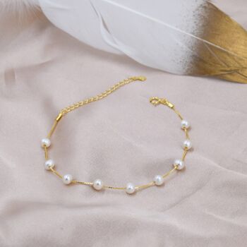 Freshwater Pearl Bracelet In Sterling Silver, 6 of 12