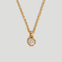 Gold Octagon Pendant Necklace With Cz Stones In 18 K Gold Plated Sterling Silver, thumbnail 1 of 9