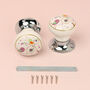 G Decor Little Garden Birds Ceramic Mortice Door Knobs Set – Handcrafted For Interior Doors With Chrome Base, Ideal For Kids’ Rooms And Nature Homes, thumbnail 5 of 5