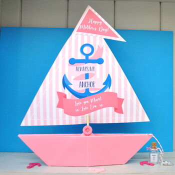 Personalised Anchor Sailing Boat Mother's Day Card, 2 of 7