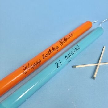 Pair Of Personalised Taper Candles, 4 of 7