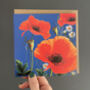 Poppy Botanical Embossed Card, thumbnail 1 of 2