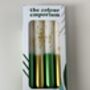 White, Gold And Green Glitter Christmas Candles 'Angel Wings And Mistletoe Kisses', thumbnail 2 of 4