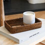 Marbury Brown Rectangular Rattan Decorative Tray, thumbnail 2 of 3
