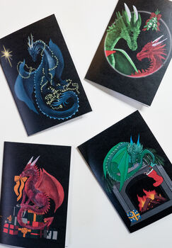 Dragon Mistletoe Christmas Card, 2 of 6