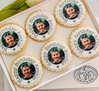 Personalised Edible Photo Birthday Biscuit Gift Box, 8 of 9