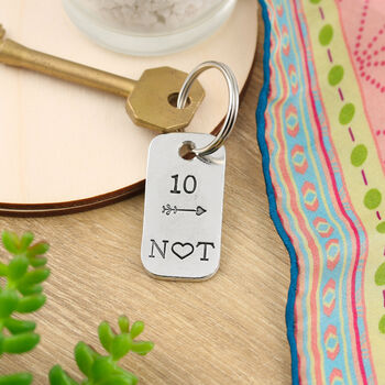 10th Anniversary Couples Gift Milestone Keyring, 4 of 4