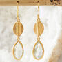 Amethyst Gold Plated Silver Coffee Bean Drop Earrings, thumbnail 9 of 10