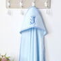Personalised Baby Blue Hooded Towel With Monogram, thumbnail 1 of 4