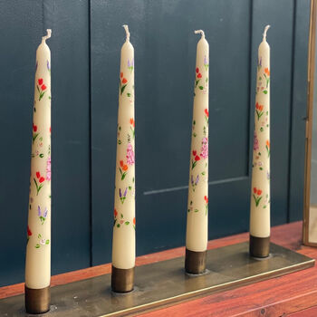 Hand Painted Cottage Garden Flower Candles, 4 of 4