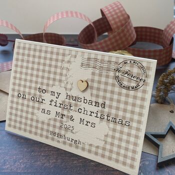 To My Husband On Our First Christmas Card Personalised, 5 of 6