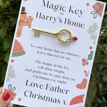 Personalised Father Christmas's Magic Key With Poem, 2 of 3
