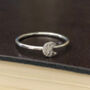 Sterling Silver Mini Crescent Moon Ring, thumbnail 4 of 10