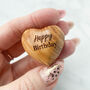 Cancer Support Heart, Word Token, Olive Wood Heart Hug, thumbnail 5 of 10