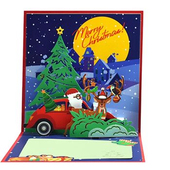 Pop Up 3D Santa Delivery Christmas Card, 2 of 2