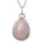 Pear Drop Rose Quartz 925 Sterling Silver Necklace, thumbnail 3 of 4