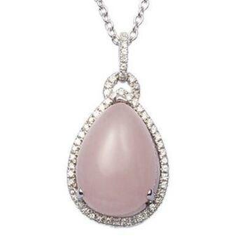 Pear Drop Rose Quartz 925 Sterling Silver Necklace, 3 of 4
