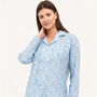 Women's Blue And Cream Heart Print Cotton Pyjamas, thumbnail 1 of 3