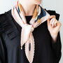 Pleated Floral Silky Scarf With Initial Charm, thumbnail 3 of 8