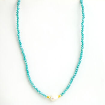 Turquoise And Pearl Bead Necklace, 2 of 3