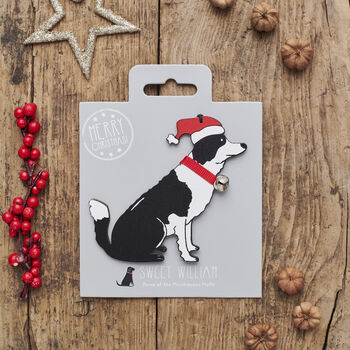 Christmas Border Collie Dog Pin Badge, 7 of 12
