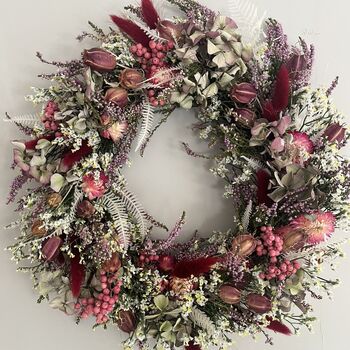 Autumnal Cottage Style Dried Flower Wreath, 3 of 12