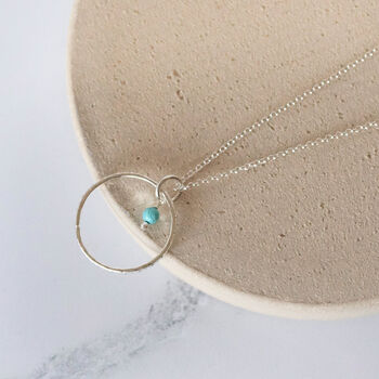 Sterling Silver And Turquoise Celestial Pendant, 2 of 3