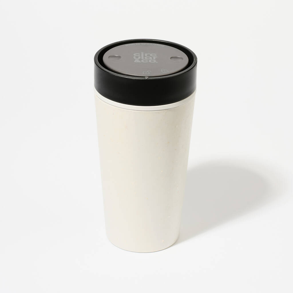 Circular And Co Coffee Cup Made From Paper Cups 12oz Chalk And Black, 1 of 8