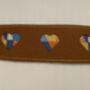 Caramel Leather Collar, Abstract Print Heart Cut Outs, thumbnail 4 of 6