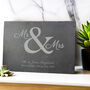 Personalised Mr And Mrs Slate Placemat, thumbnail 2 of 3