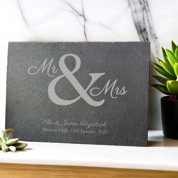Personalised Mr And Mrs Slate Placemat, 2 of 3