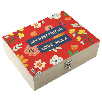 Personalised Vibrant Floral Vegan Chocolate Snacks Box, 5 of 6