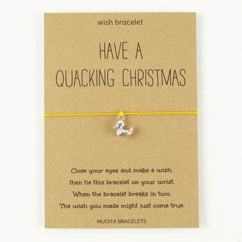 Have A Quacking Christmas Duck Charm Wish Bracelet And Card, 2 of 4