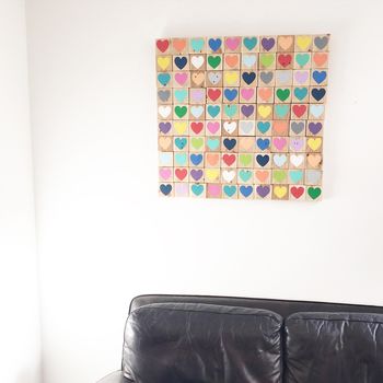 100 Hearts, Reclaimed Wood Mosaic, 2 of 3