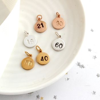 Sterling Silver, Rose Gold Or Gold Vermeil Number Charm, 4 of 6