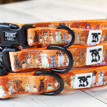 Orange Cartoon Dogs Print Dog Collar, 2 of 8