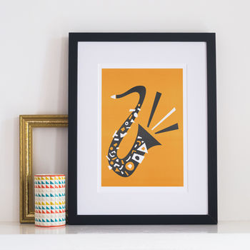 Saxophone Illustration Print, 6 of 7