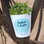 Personalised Seaside Wedding Plant Pot, thumbnail 1 of 3