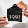 Personalised Year Date Leather Card + Coin Purse, thumbnail 2 of 8