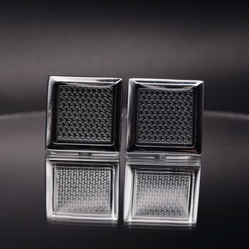 Silver Grey Square Cufflinks Luxury Mens Gift, 2 of 6
