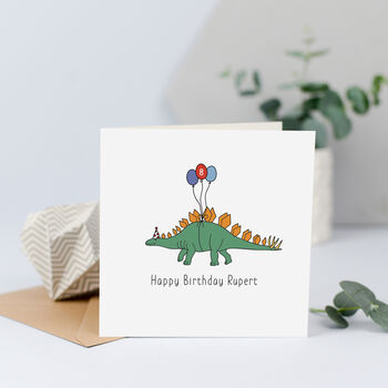 Dinosaur Birthday Card With Name And Age, 2 of 3
