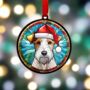Fox Terrier In Santa Hat Suncatcher Decoration, thumbnail 4 of 6