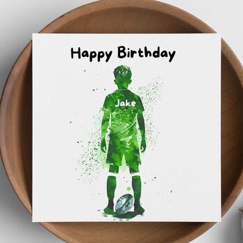 Rugby Boy Personalised Birthday Card, 5 of 6