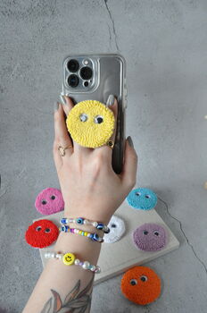 Cute Googly Eyes Punch Needle Phone Grip, 6 of 6