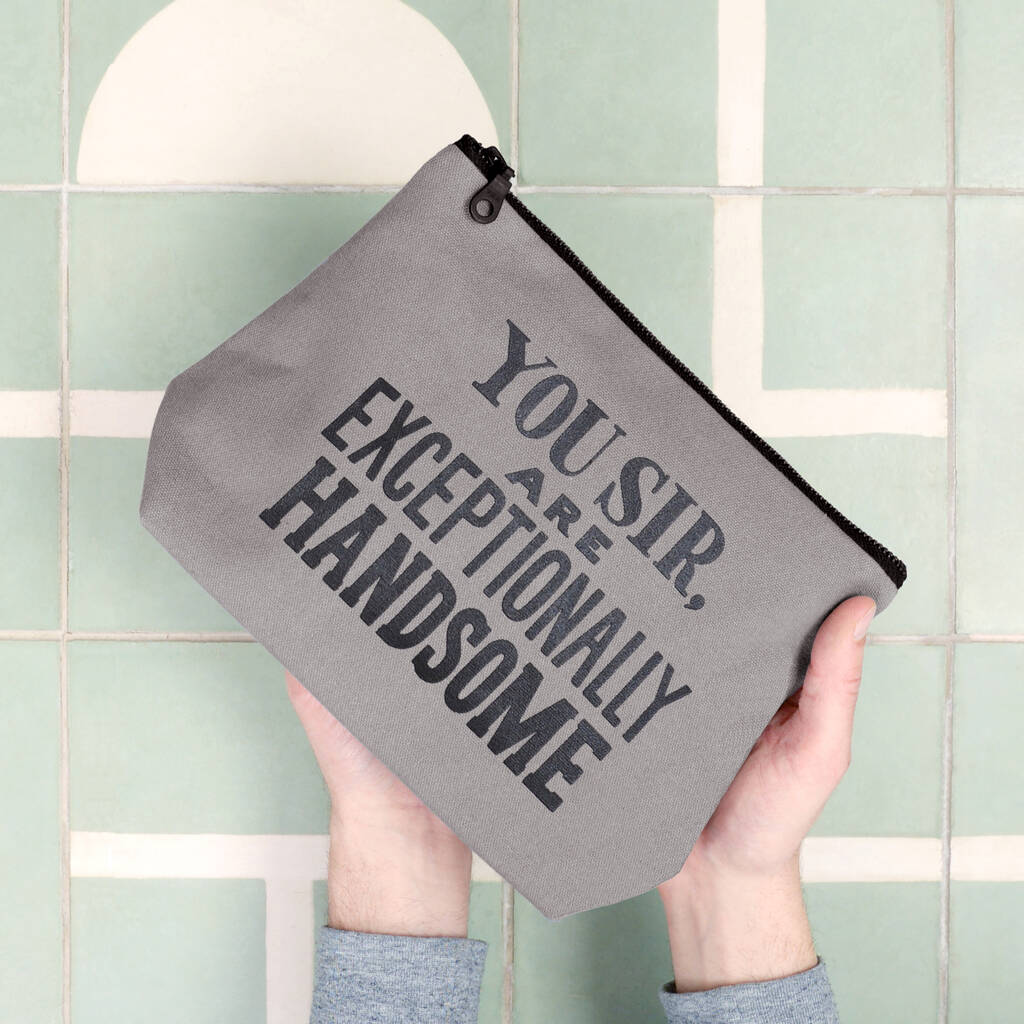 'Exceptionally Handsome' Wash Bag, 1 of 5