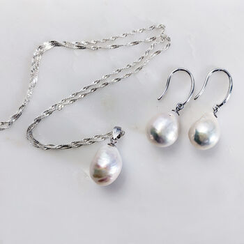 Baroque Pearl Pendant On Sterling Silver Chain, 8 of 8