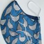 Face Mask Hen/Denim Cotton Hand Made In London, thumbnail 3 of 5