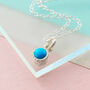 Turquoise December Birthstone Sterling Silver Necklace, thumbnail 1 of 10